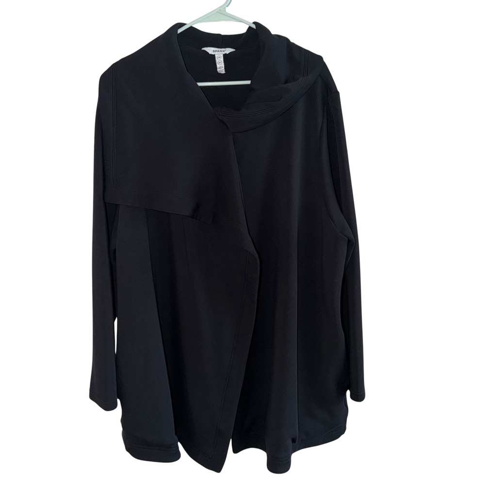 Spanx AirEssentials Open Wrap Cardigan Black 3X Draped Jacket - Picture 2 of 10